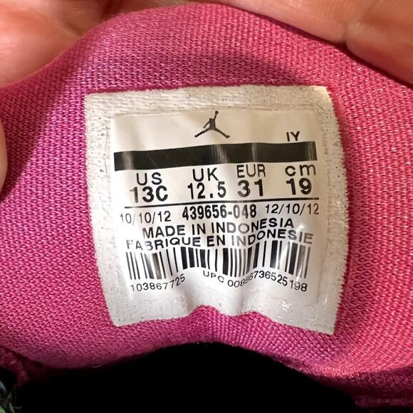 Jordan Flight SC-1 Leather Sneakers Girls Size 13C Hot Pink/Black - Picture 6 of 13